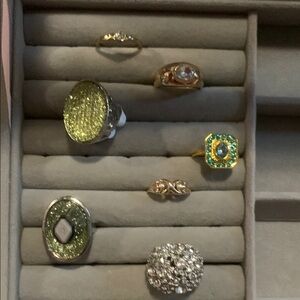 Elegant Gold and Silver Ring Set